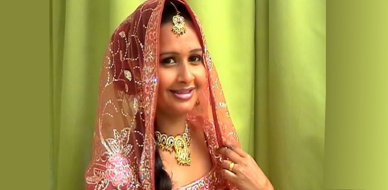 Anuththara dressed as a traditional Sri Lankan bride during the competition where she discovered courage before confidence