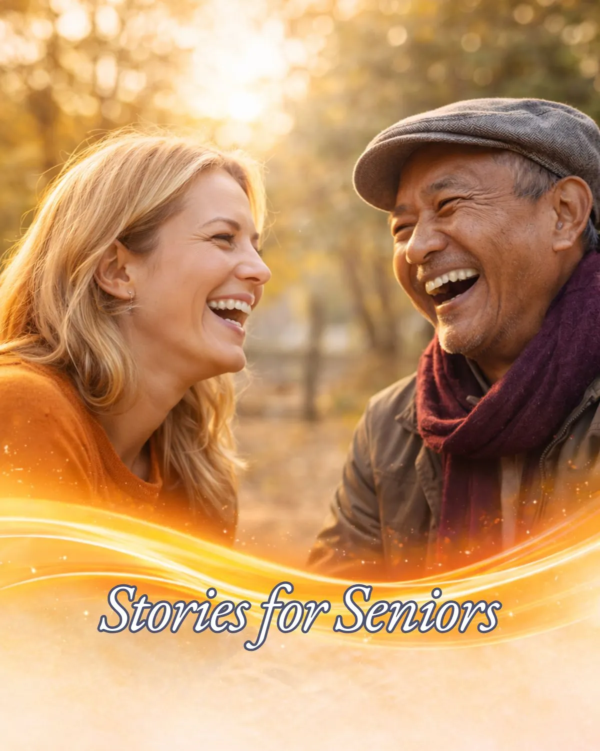 Older couple laughing together representing inspiring real-life stories about ageing, wisdom and life experience.
