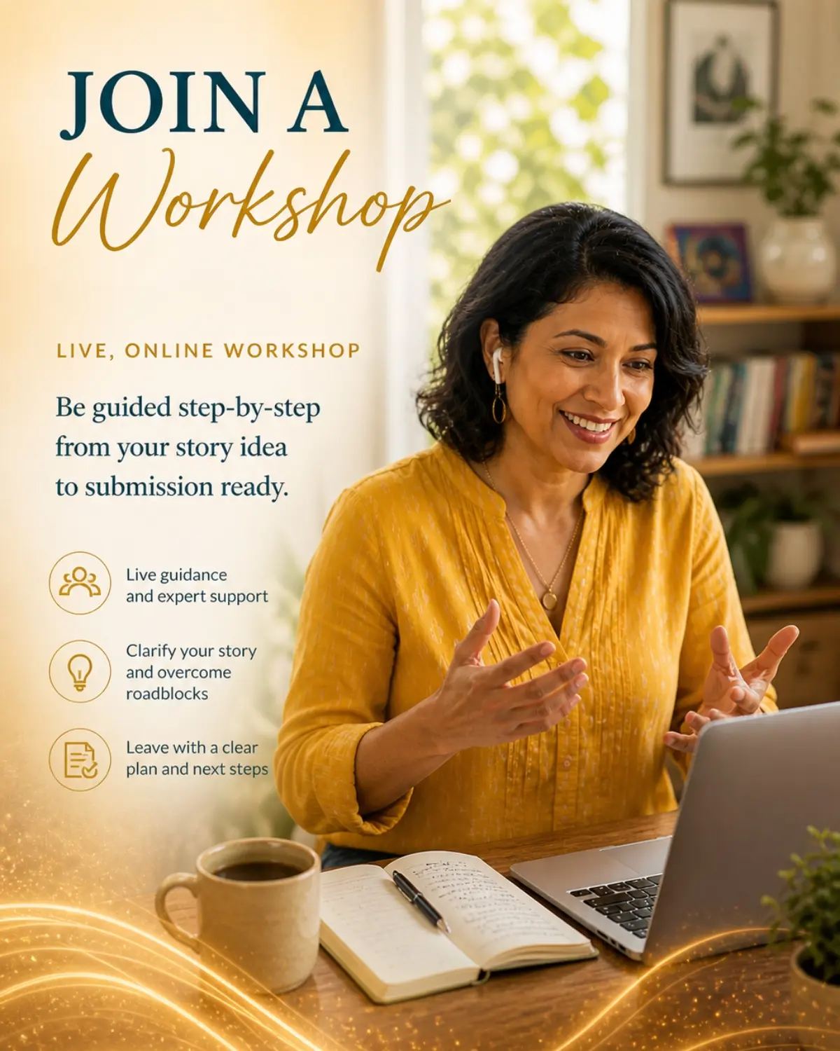 Picture of a person participating in the Share Your Story Workshop with Daily Inspired Life